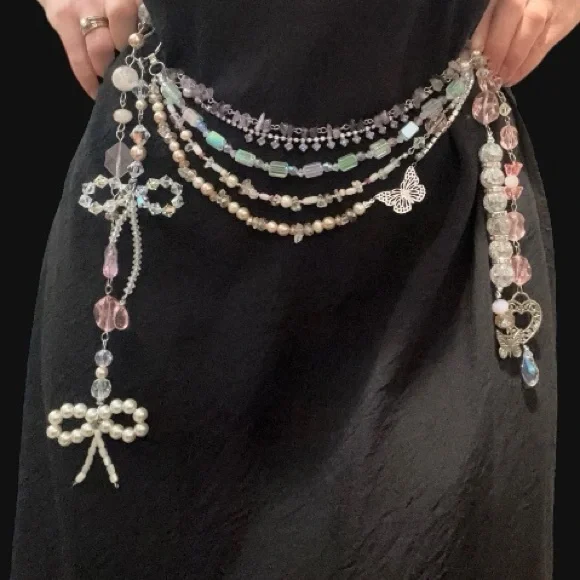One-of-a-Kind Handmade Upcycled Chain Belt – Fairycore / Ballerina / Y2K